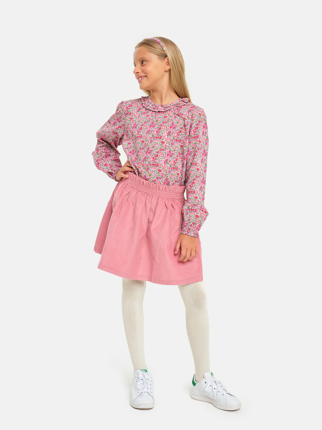 Blouse w/rouche Liberty Poppy Fuchsia