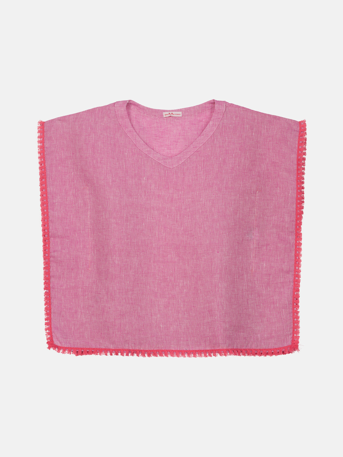 Caftano Poncho Nappina Lino Fuxia