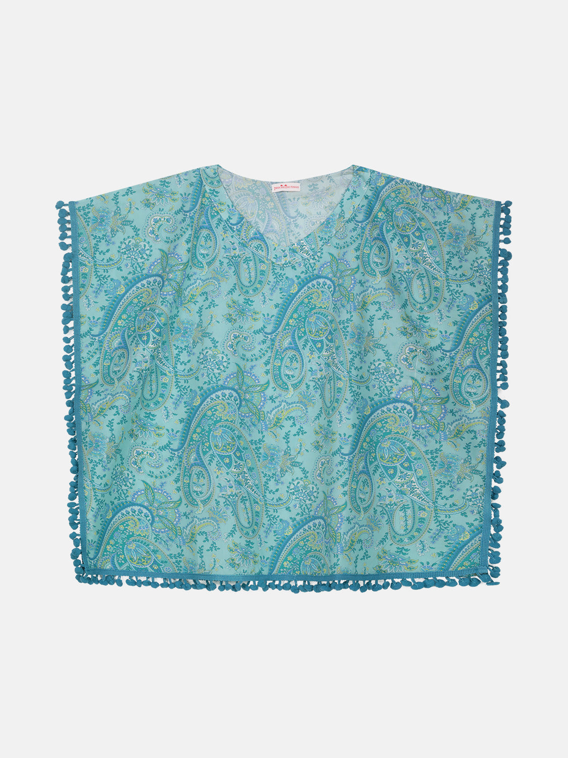 Caftano Poncho PonPon Liberty Cashmere Verde Acqua