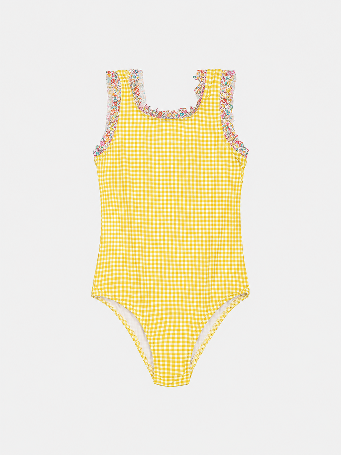 Intero Bambina Profili Rouches Liberty Patchwork Emma Giallo