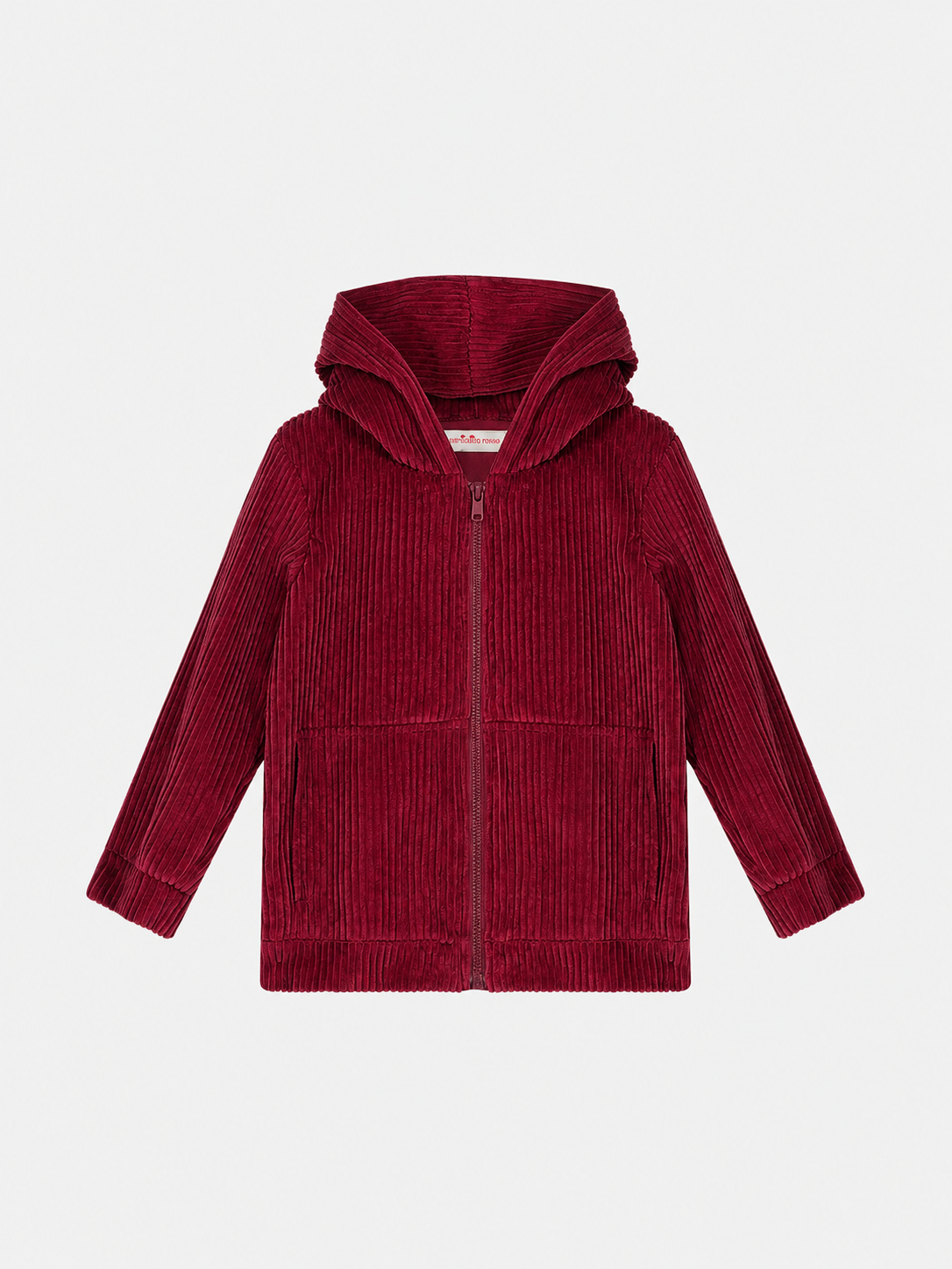 Giacca Zip Cappuccio Gender Free Velluto Rocciatore Fragola
