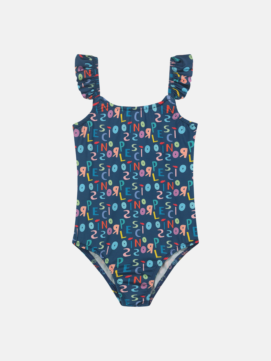 Intero Bambina Rouches PR allover Blu