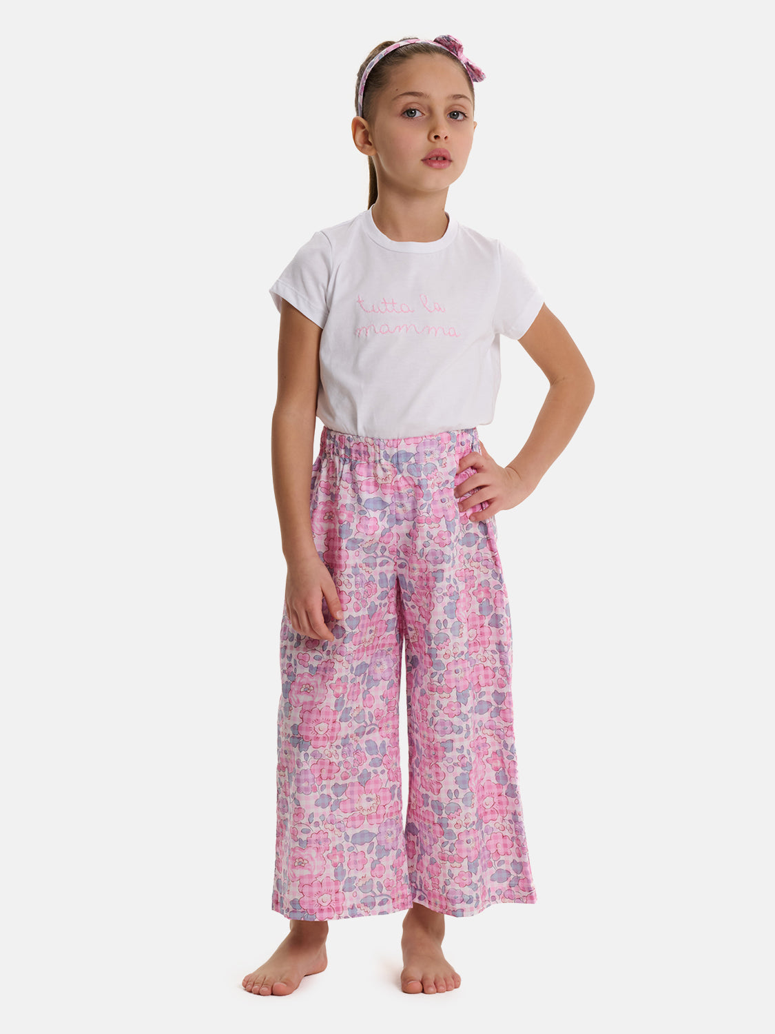 T-shirt Bambina ricamo Tutta la Mamma