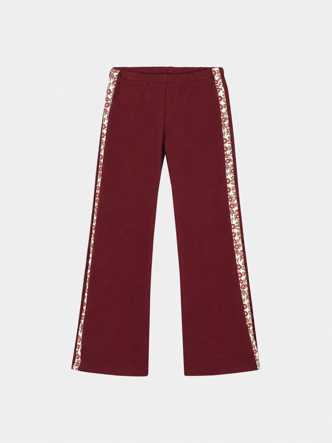 Pantalone Zampa Bambina Felpa Cotone Prugna