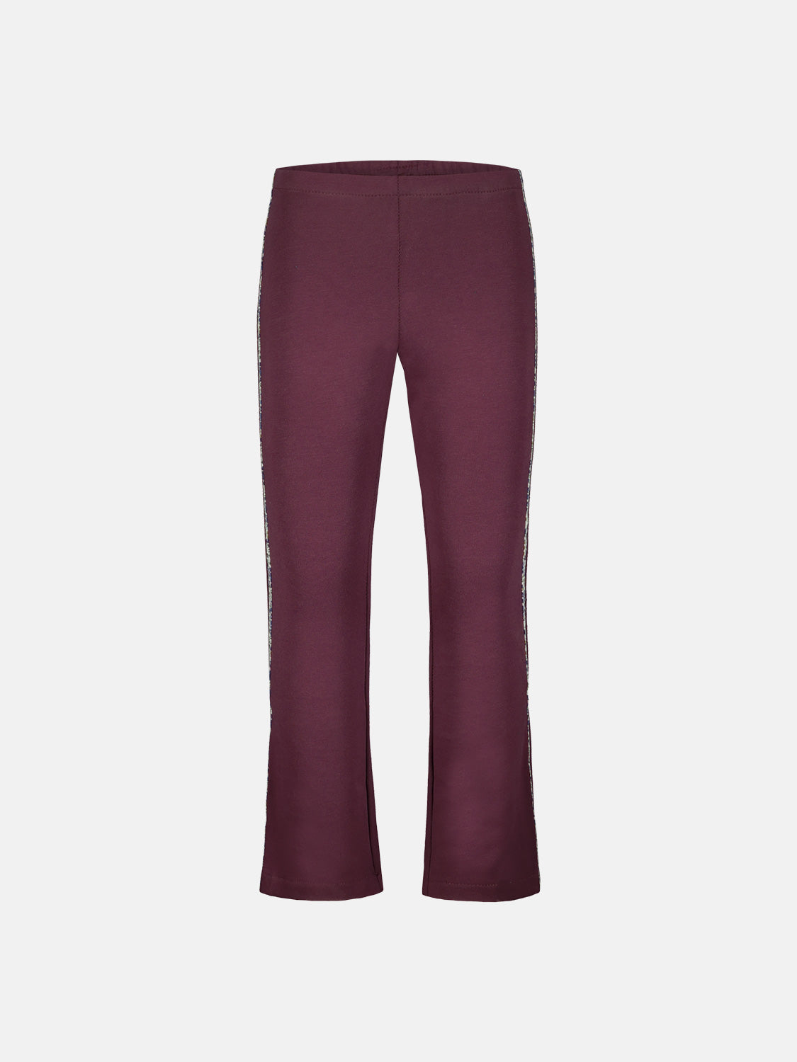 Pantalone Zampa Felpa Aubergine