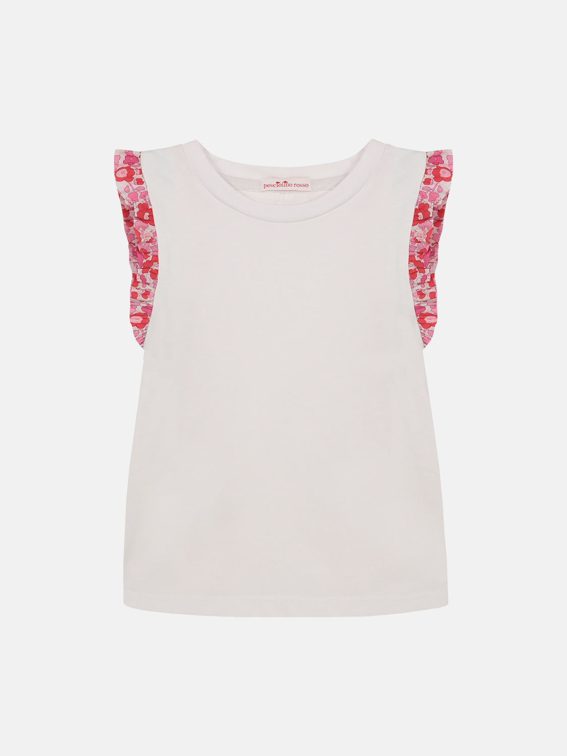 T-shirt Manica rouche Liberty Betsy Rosso New