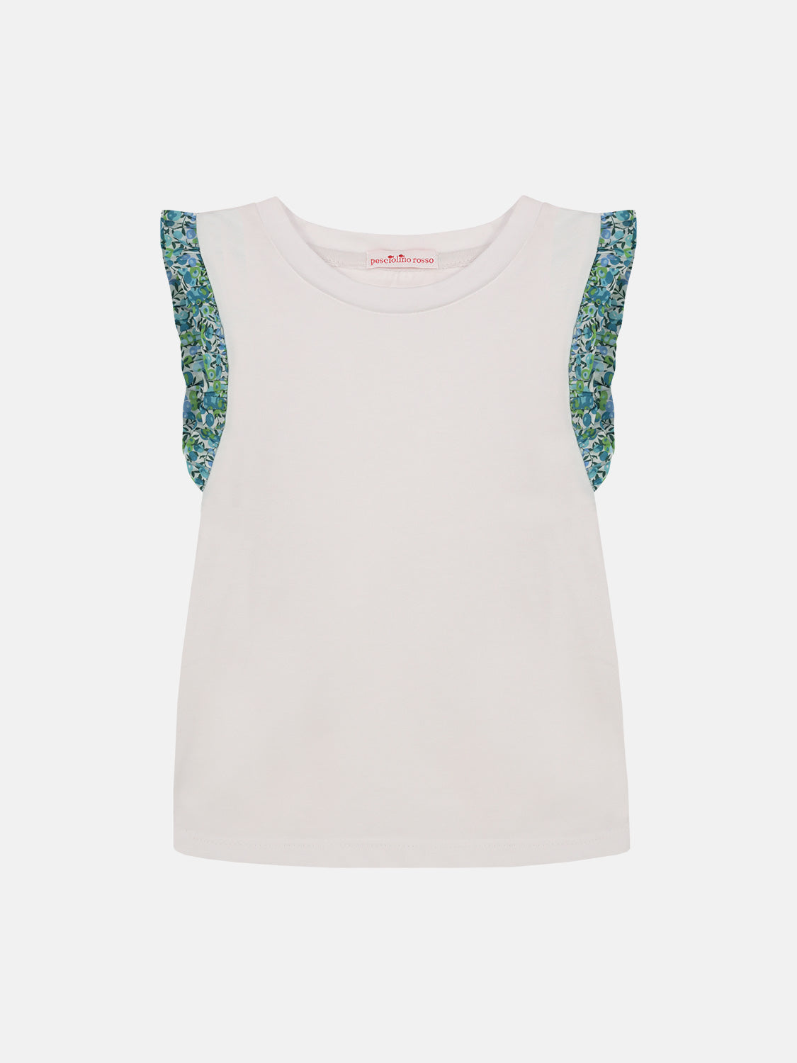 T-shirt Manica rouche Liberty Wiltshire Menta