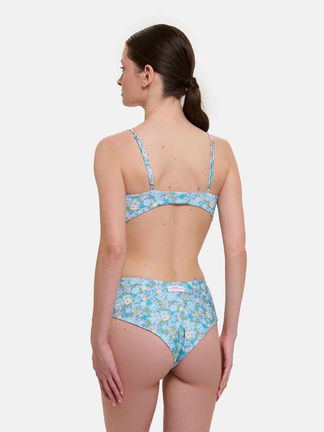 Bikini Nodo Donna Slip V.Alta Lycra Liberty Betsy Azzurro