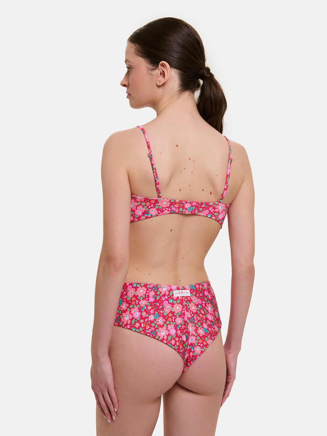 Bikini Nodo Donna Slip V.Alta Lycra Liberty Betsy Lampone
