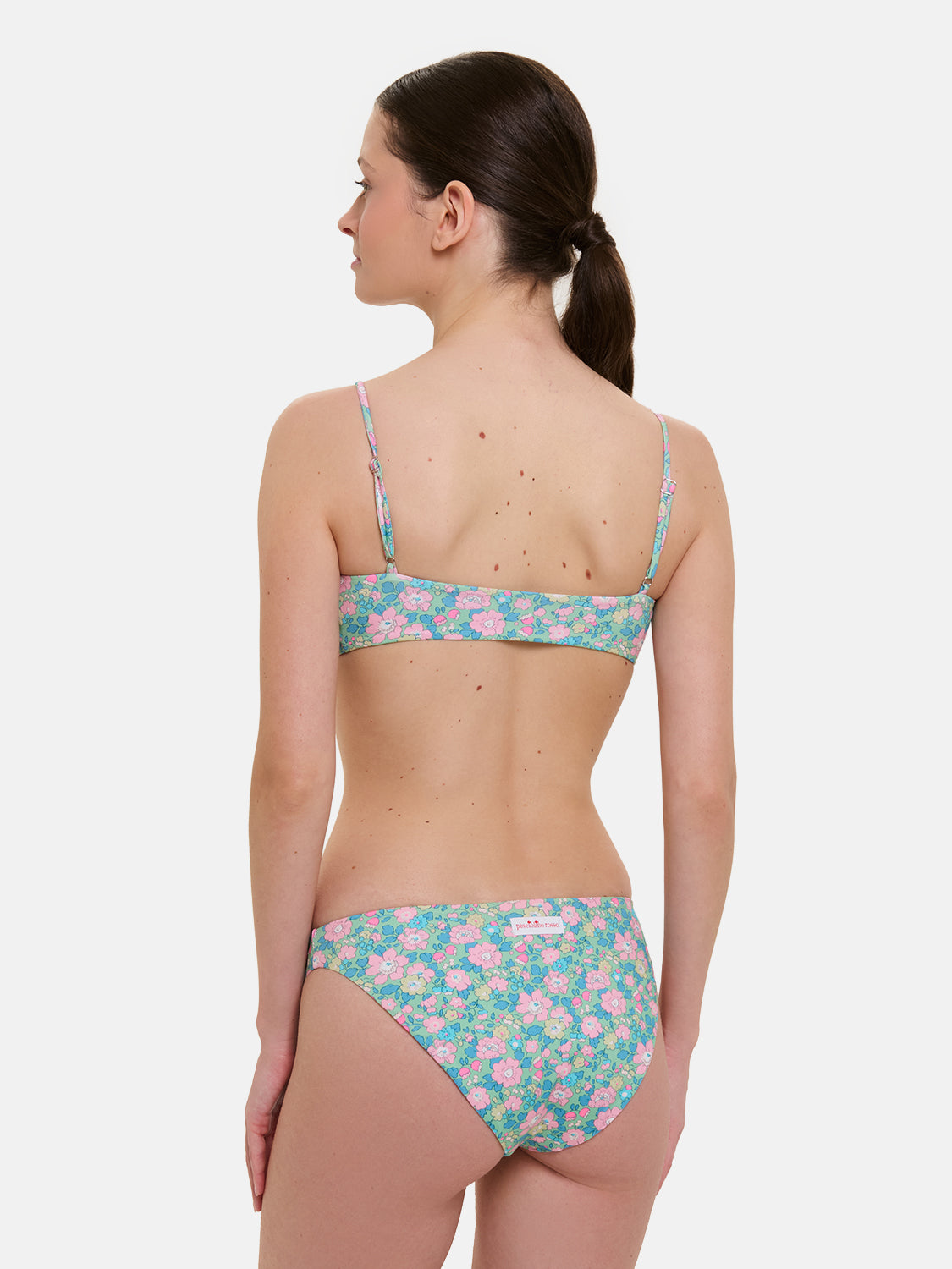 Bikini Donna Slip classico Fascia Lycra Liberty Betsy Verde Rosa