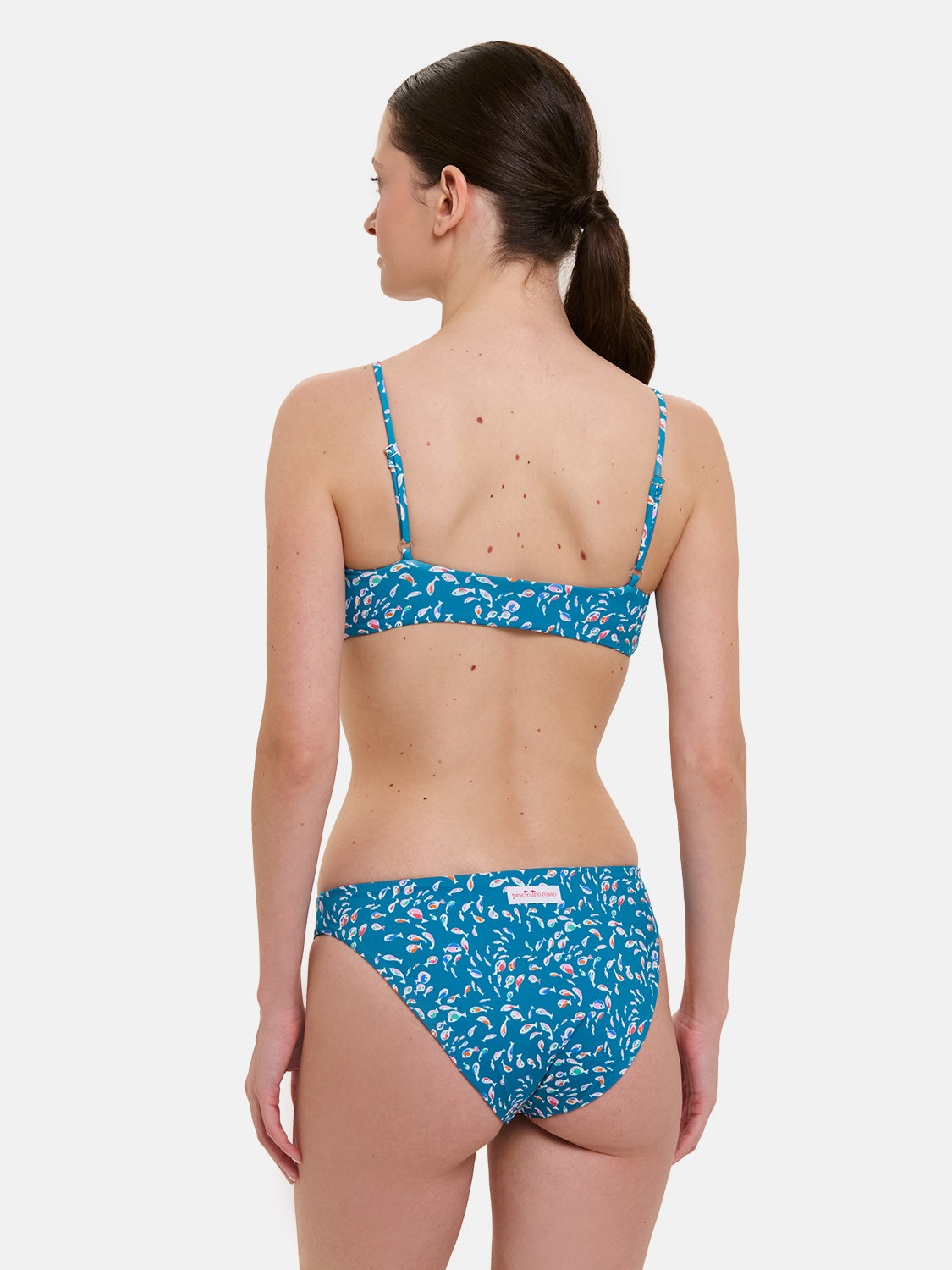 Bikini Donna Slip classico Fascia Lycra Liberty Pesciolini Ottanio