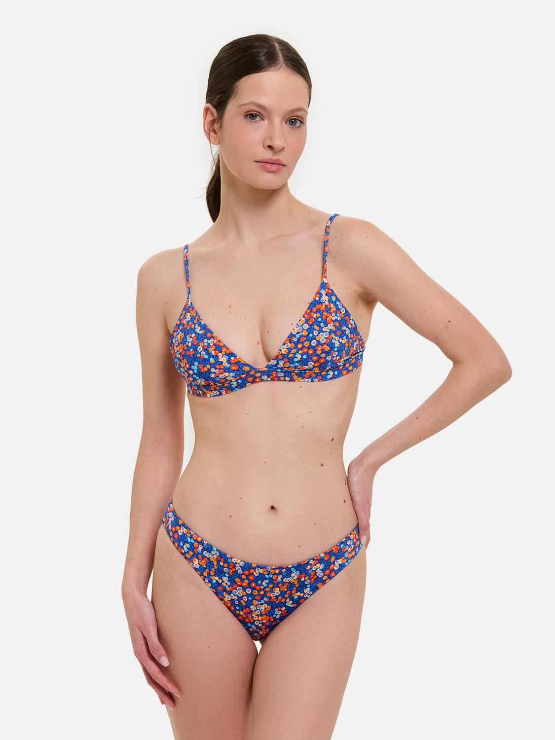 Bikini Donna Triangolo Fisso Slip Brasiliana Lycra Liberty Wiltshire Royal