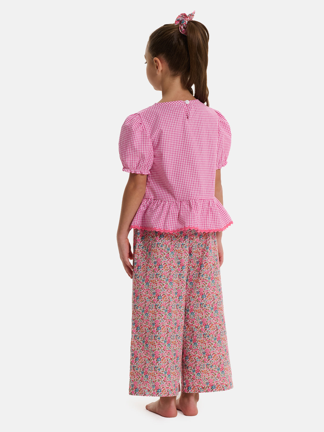 Pantalone Palazzo Bambina Liberty Emma Fuxia Petrolio