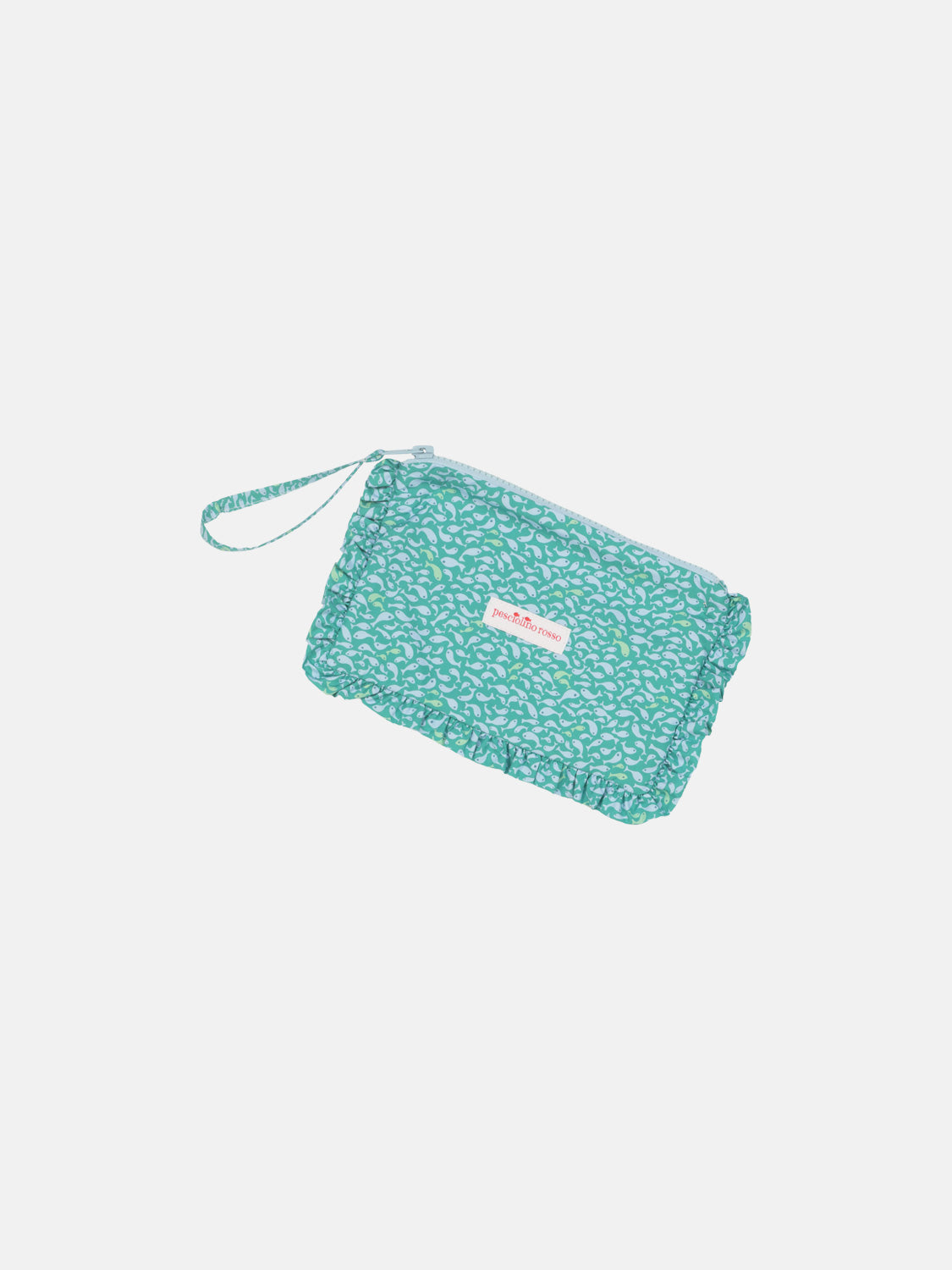 Pochette Mare Mini Rouches Liberty Pesciolini Menta