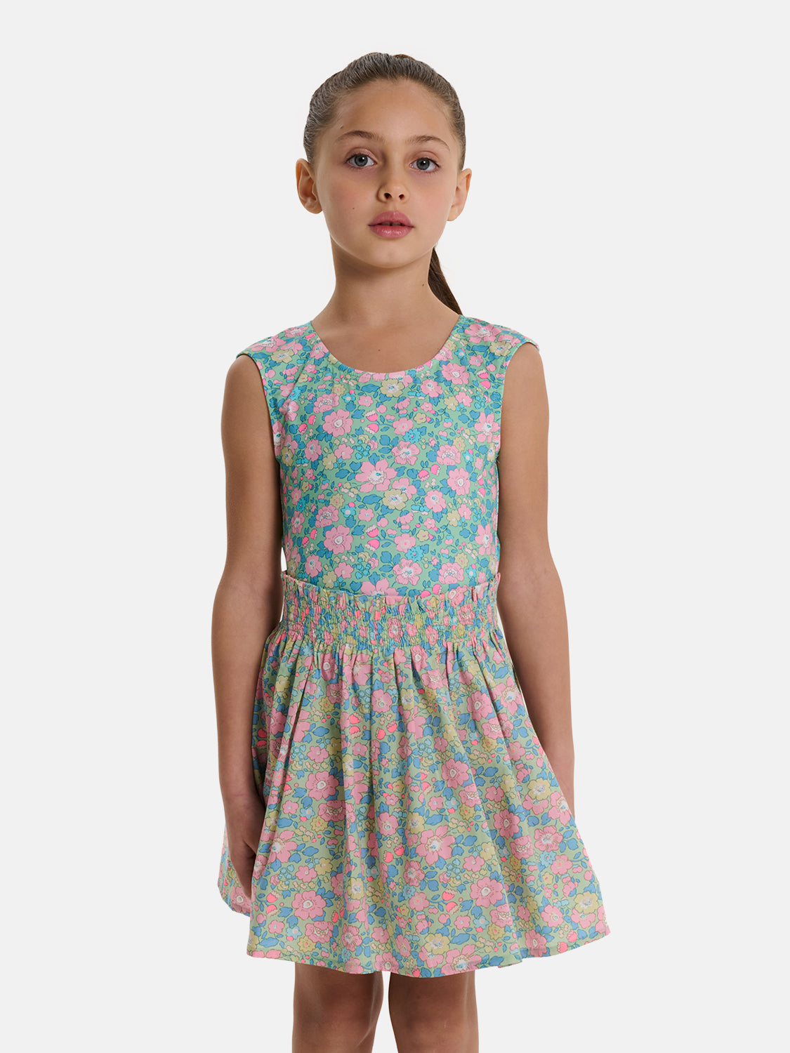 Gonnellina Bambina Liberty Betsy Verde Rosa