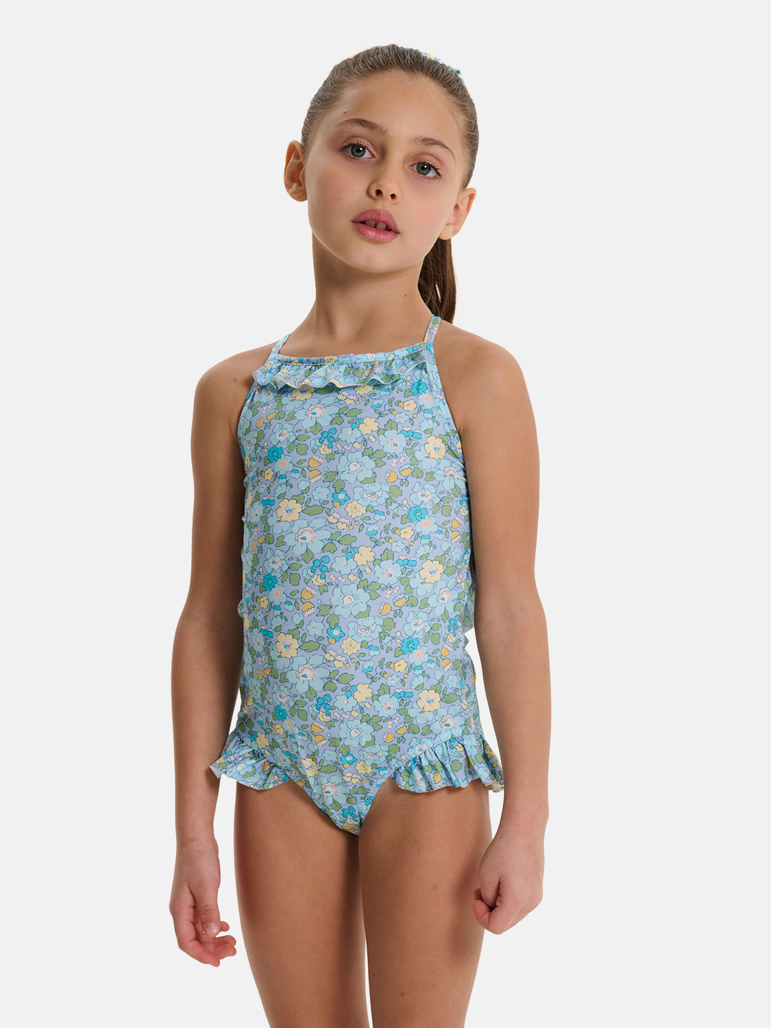 Intero Bambina Incrociato Liberty Betsy Azzurro