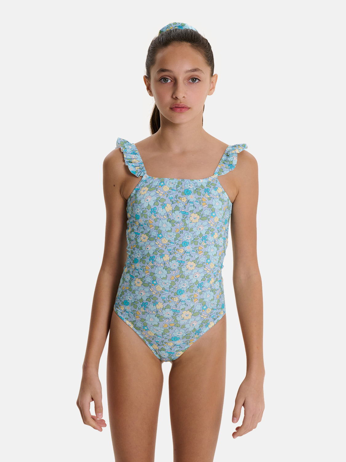 Intero Bambina Rouches Liberty Betsy Azzurro