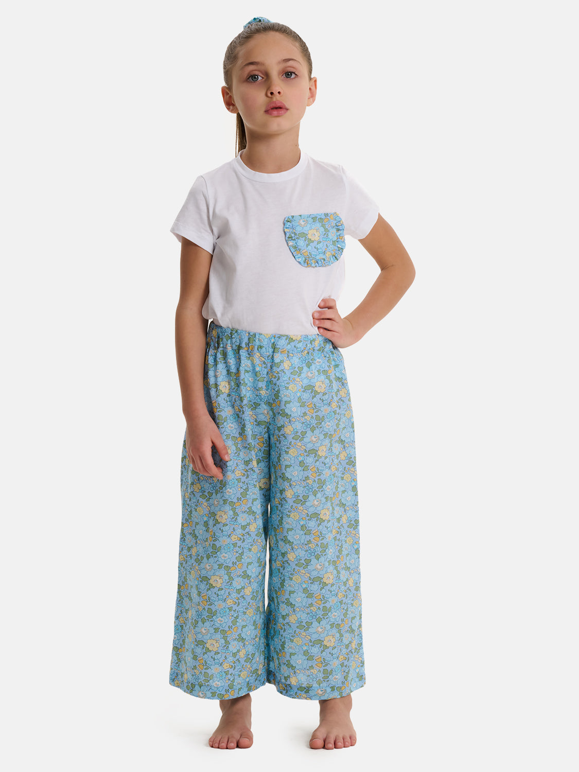 Pantalone Palazzo Bambina Liberty Betsy Azzurro