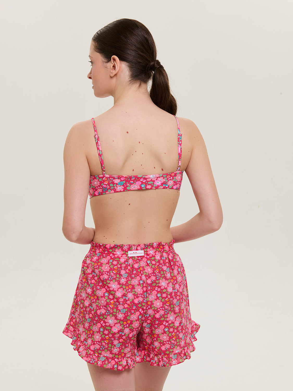 Shorts Farfalla Donna Cotone Liberty Betsy Lampone