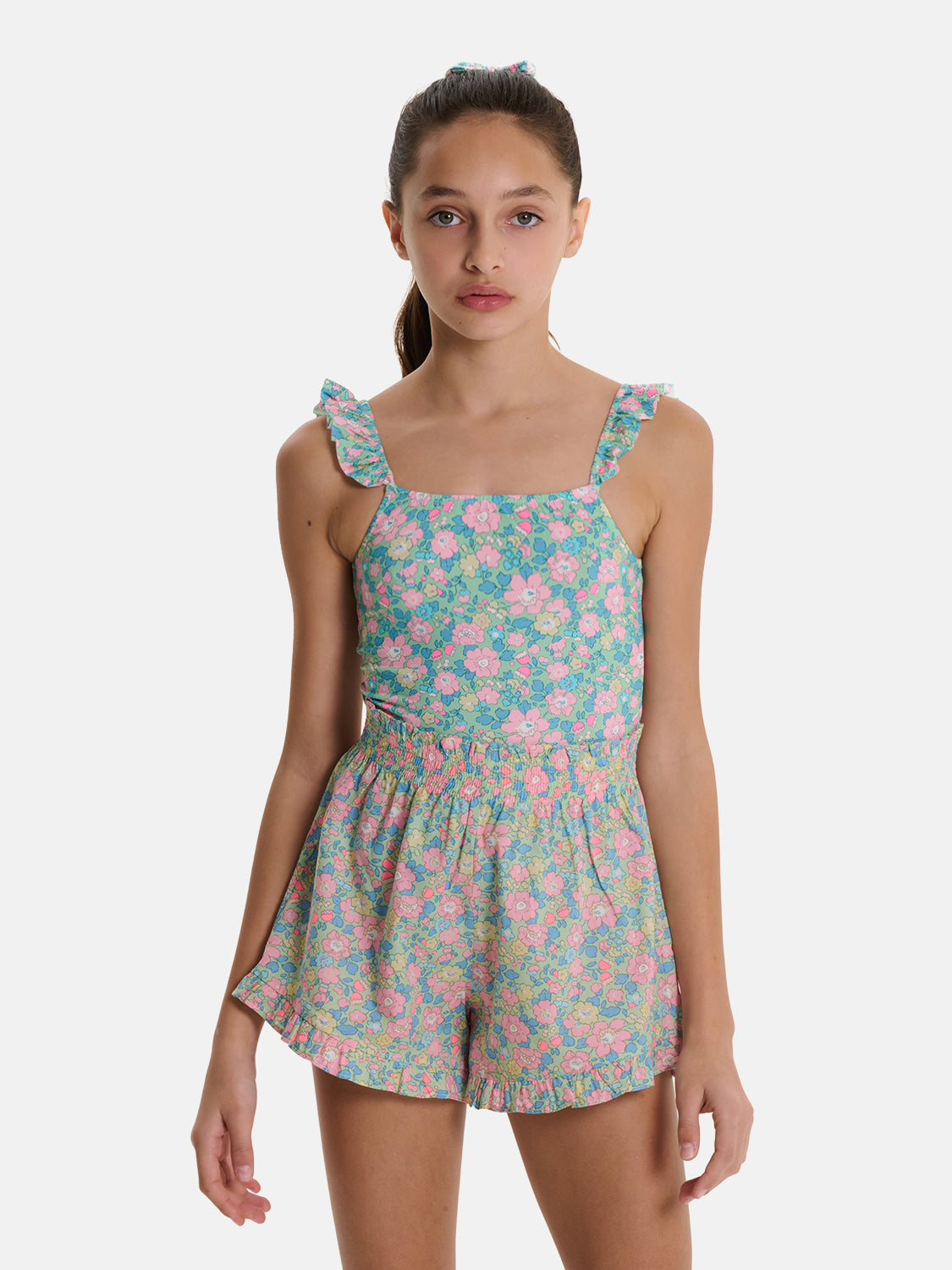 Shorts Farfalla Liberty Betsy Verde Rosa