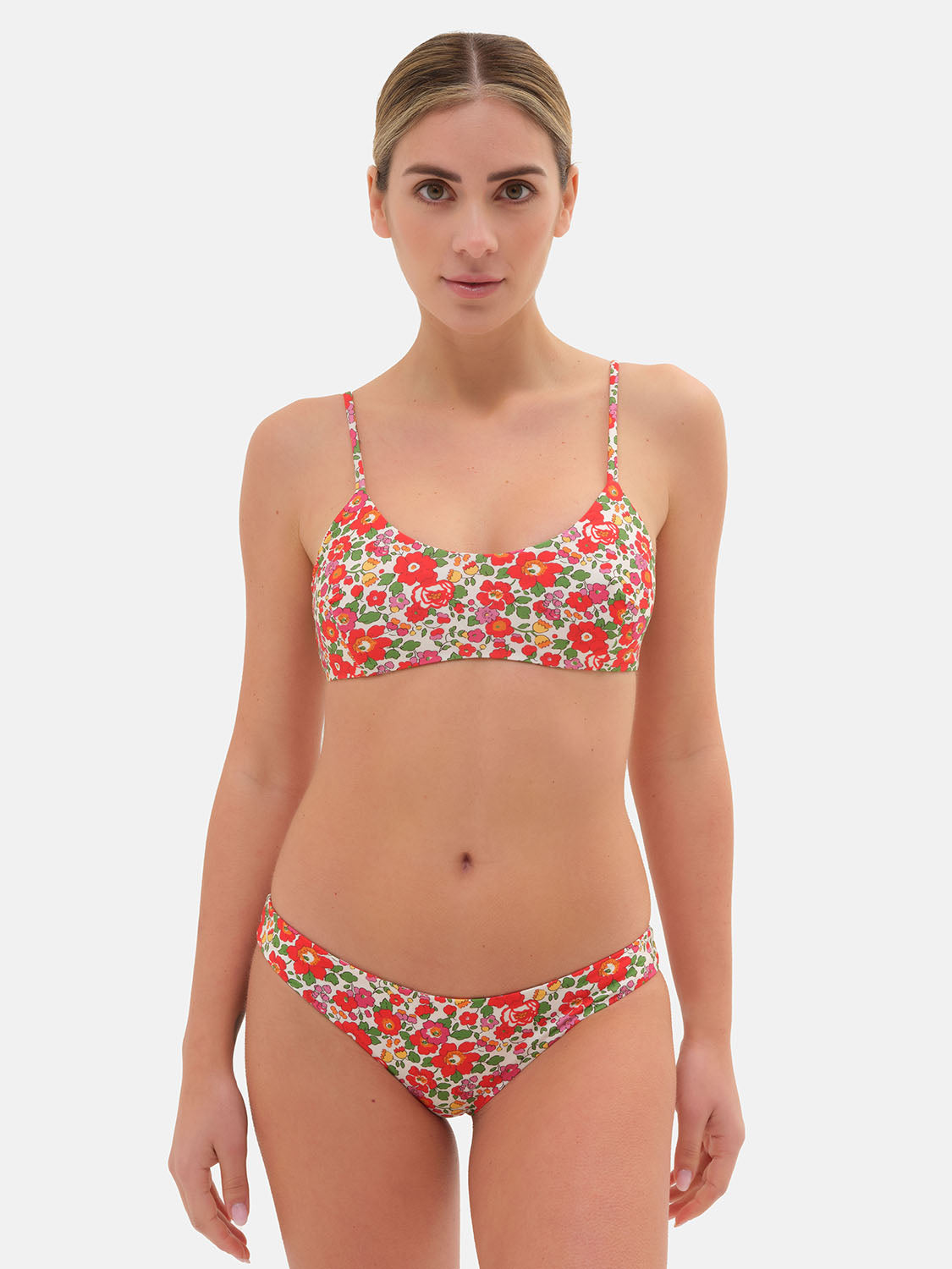 Bikini Donna Slip Brasiliana Fascia Lycra Liberty Betsy Rosso