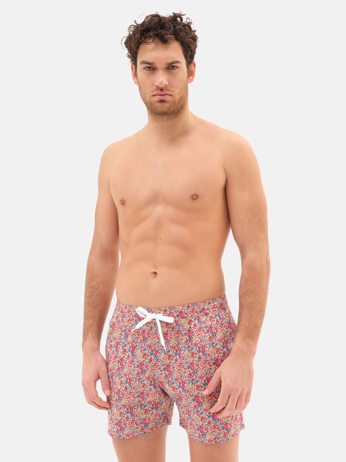 Liberty Red Flowers Laces Men's Swimsuit