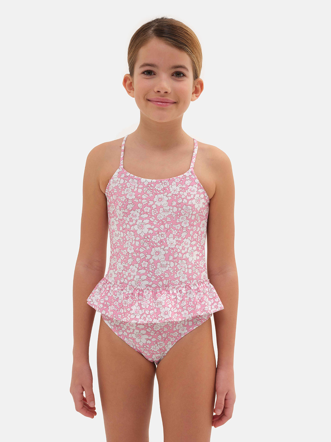 Whole Girl Ruffle Lycra Liberty Betsy Boo Pink