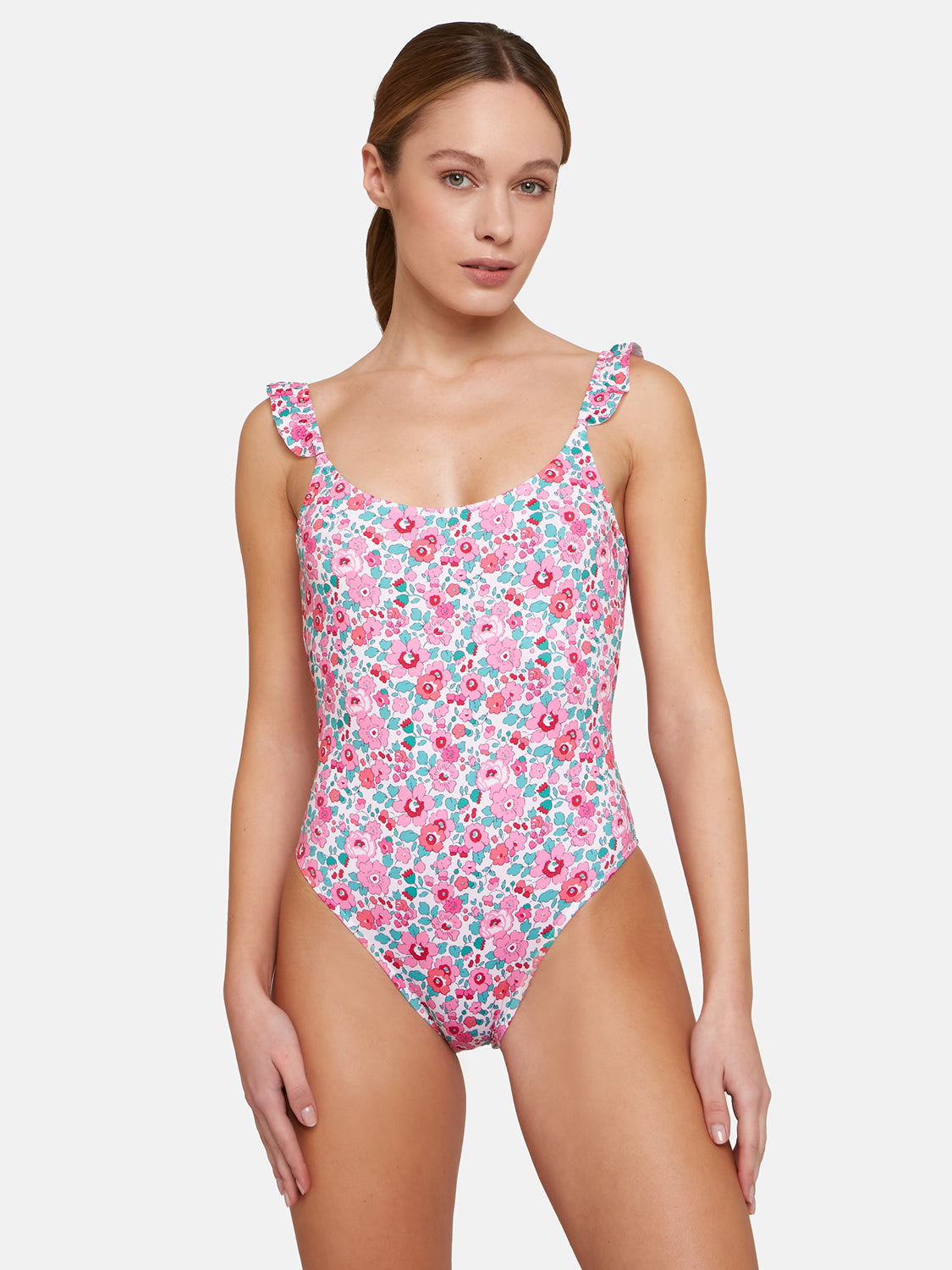 Intero Rouches Lycra Liberty Betsy Fuxia