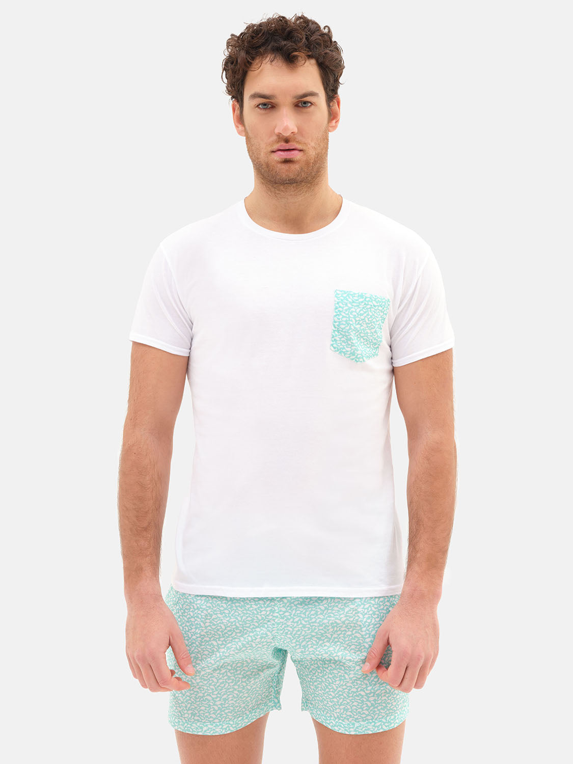 Aqua Green Little Fish Men's T-Shirt