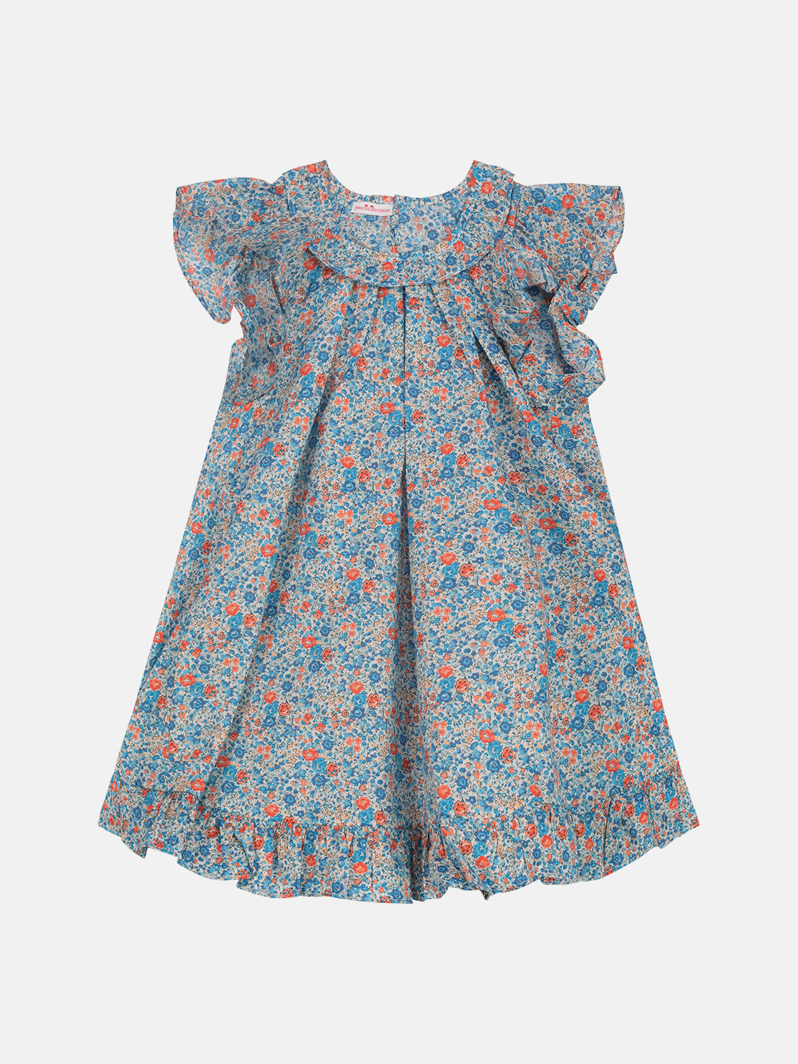 Abito Farfalla Liberty Fiori Arancio