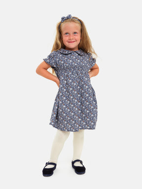 Abito Punto Smock Flanella Blue