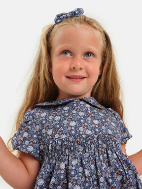 Abito Punto Smock Flanella Blue
