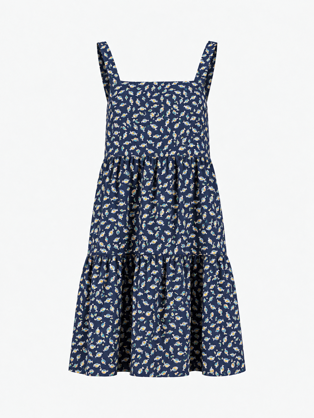 Prendisole Donna Balze Corto Liberty Pesciolini Blu