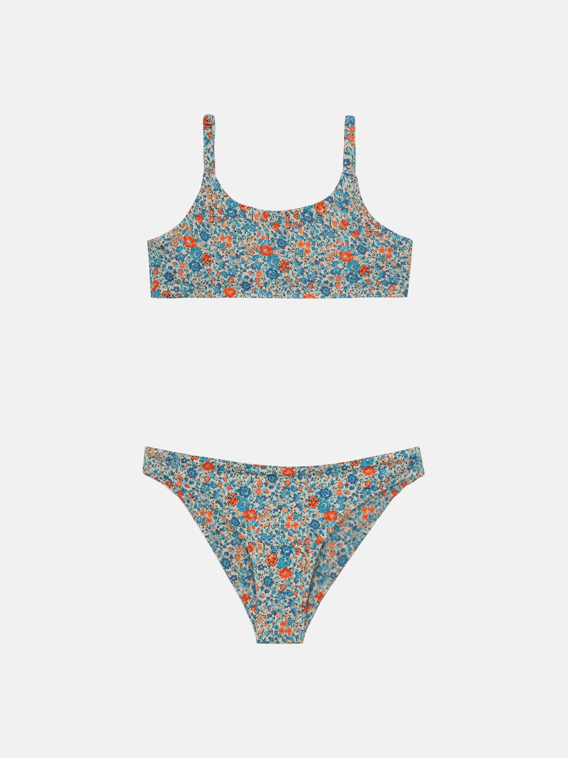 Bikini Bambina Liberty Fiori Arancio