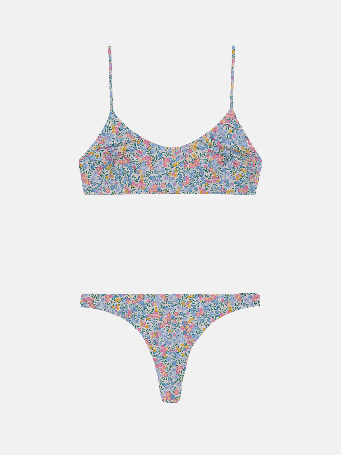 Bikini Donna Slip Brasiliana Fascia  Lycra Liberty Wiltshire Pastello