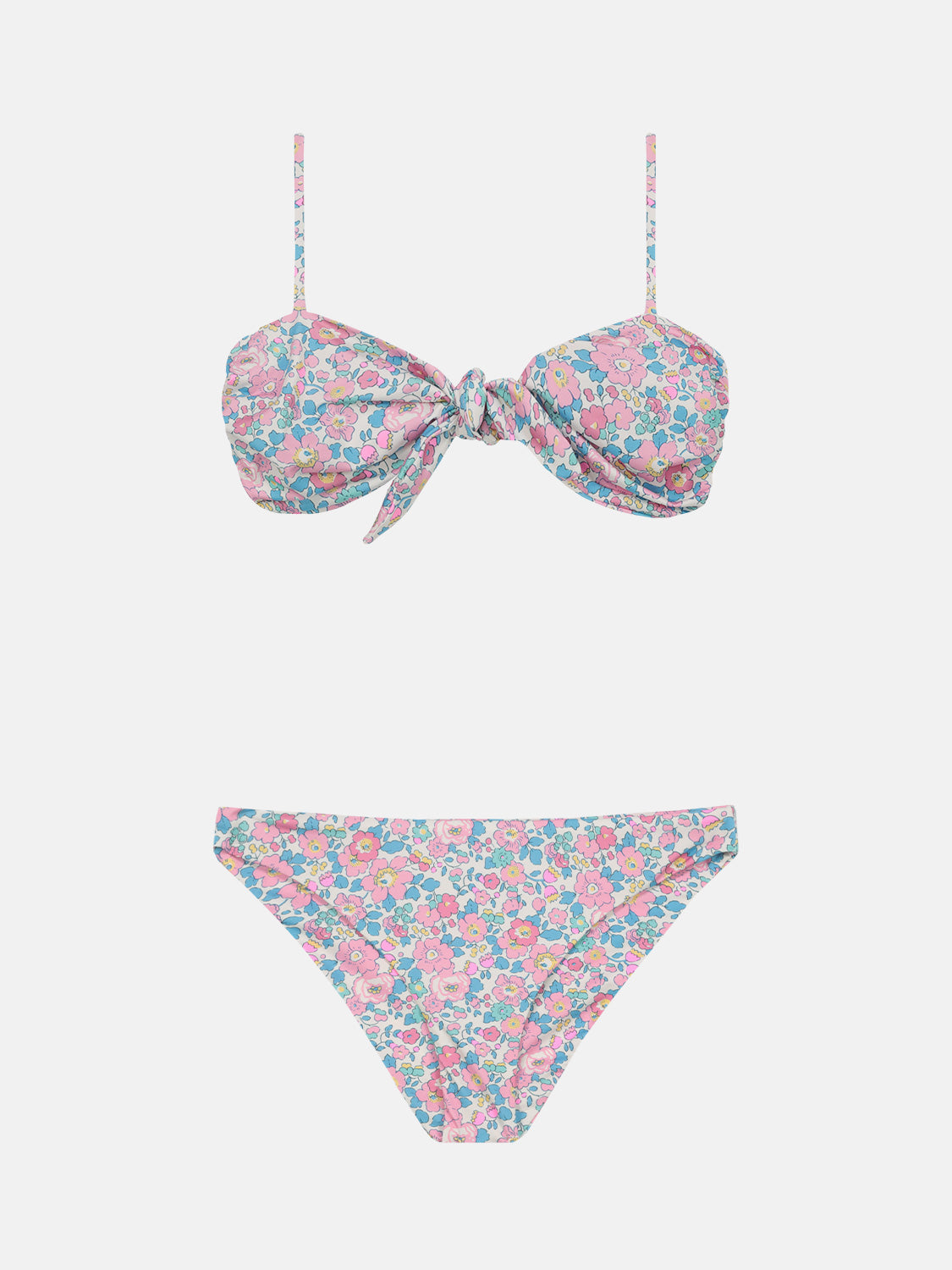 Bikini Nodo Donna Slip Classico Lycra Liberty Betsy Fluo Rosa Azzurro