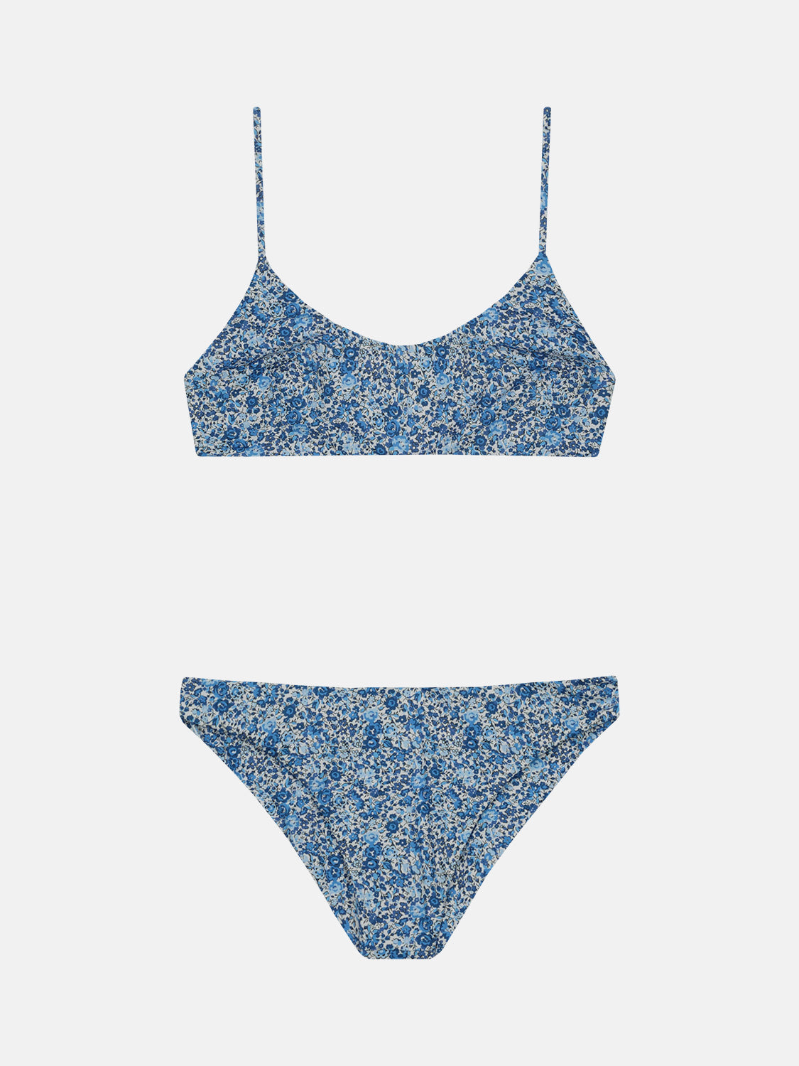 Bikini Slip classico Fascia Lycra Liberty Fiori Blu