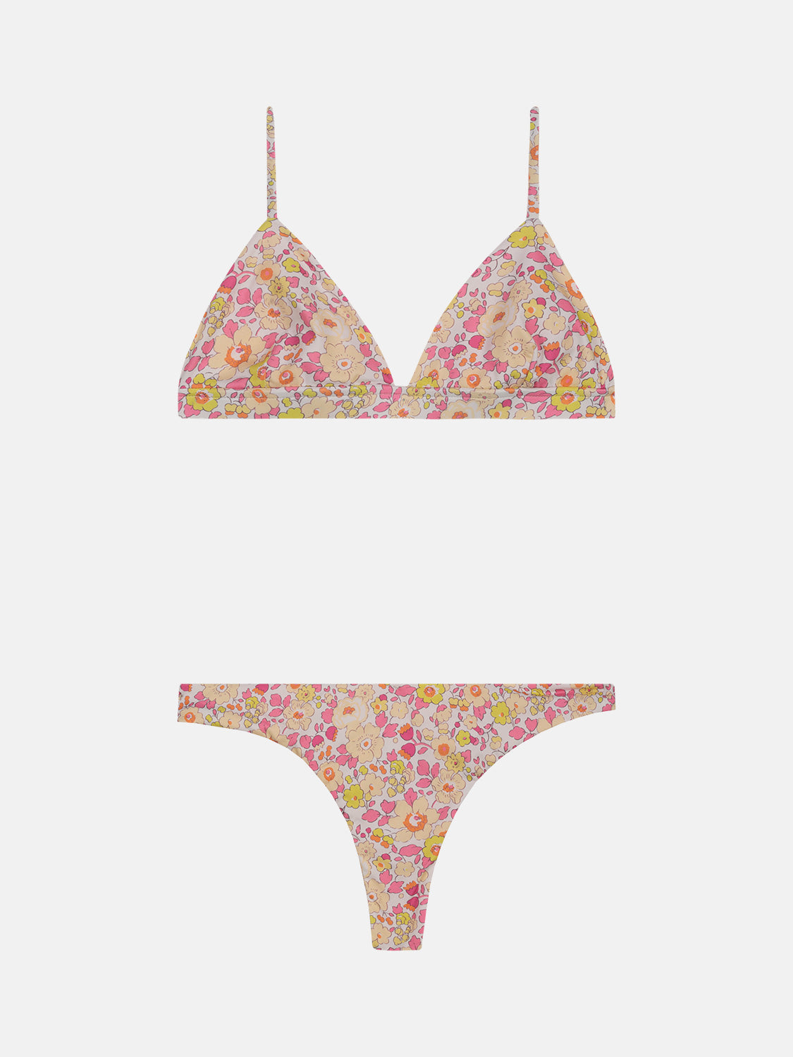 Bikini Donna Triangolo Fisso Slip Brasiliana Lycra Liberty Betsy Giallo