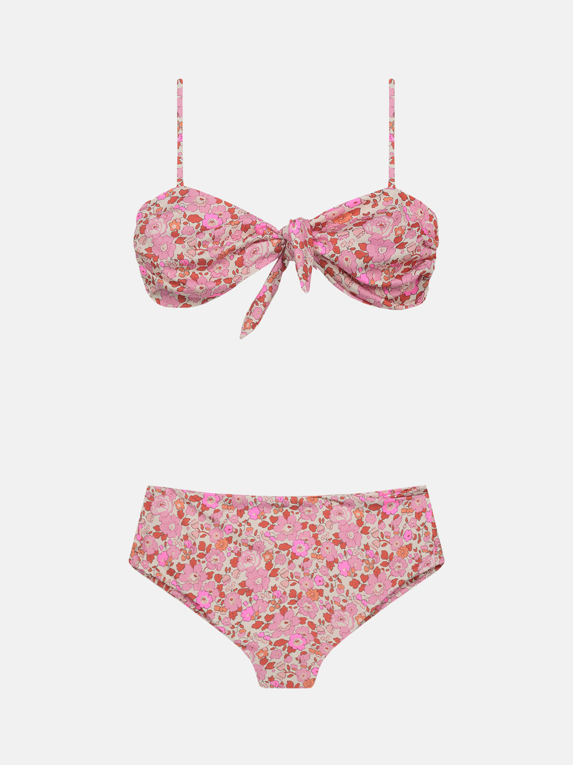 Bikini Nodo Donna Slip V.Alta Lycra Liberty Betsy Fluo Fuxia