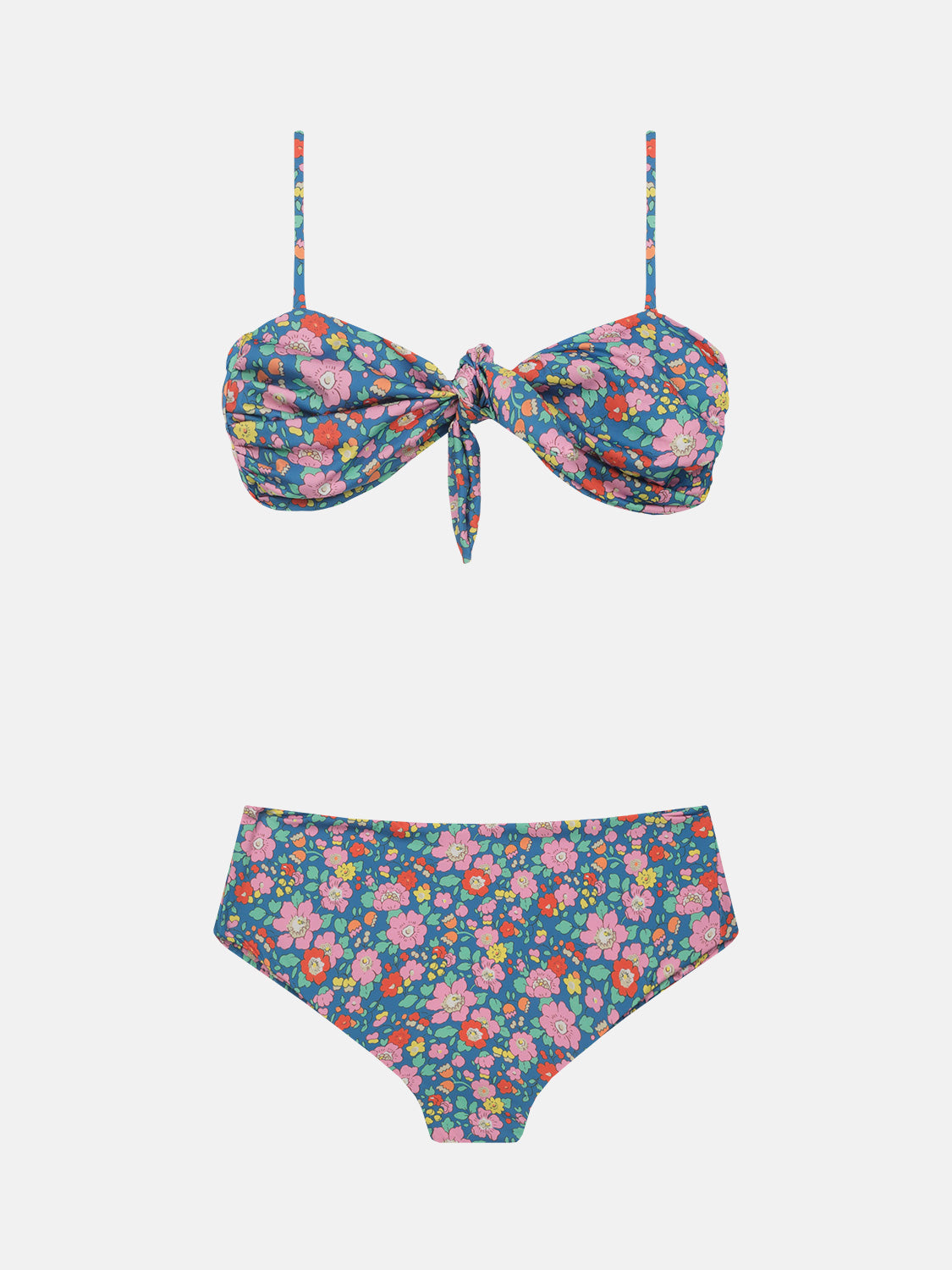 Bikini Nodo Donna Slip V.Alta Lycra Liberty Betsy Mix Blu