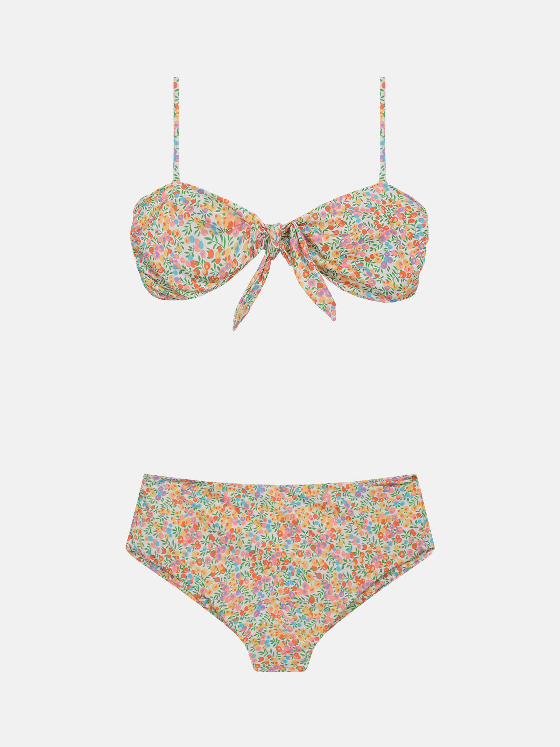 Bikini Nodo Donna Slip V.Alta Lycra Liberty Wiltshire Arancio