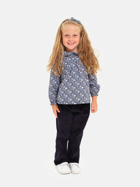 Blouse C/waves Flannel Blue