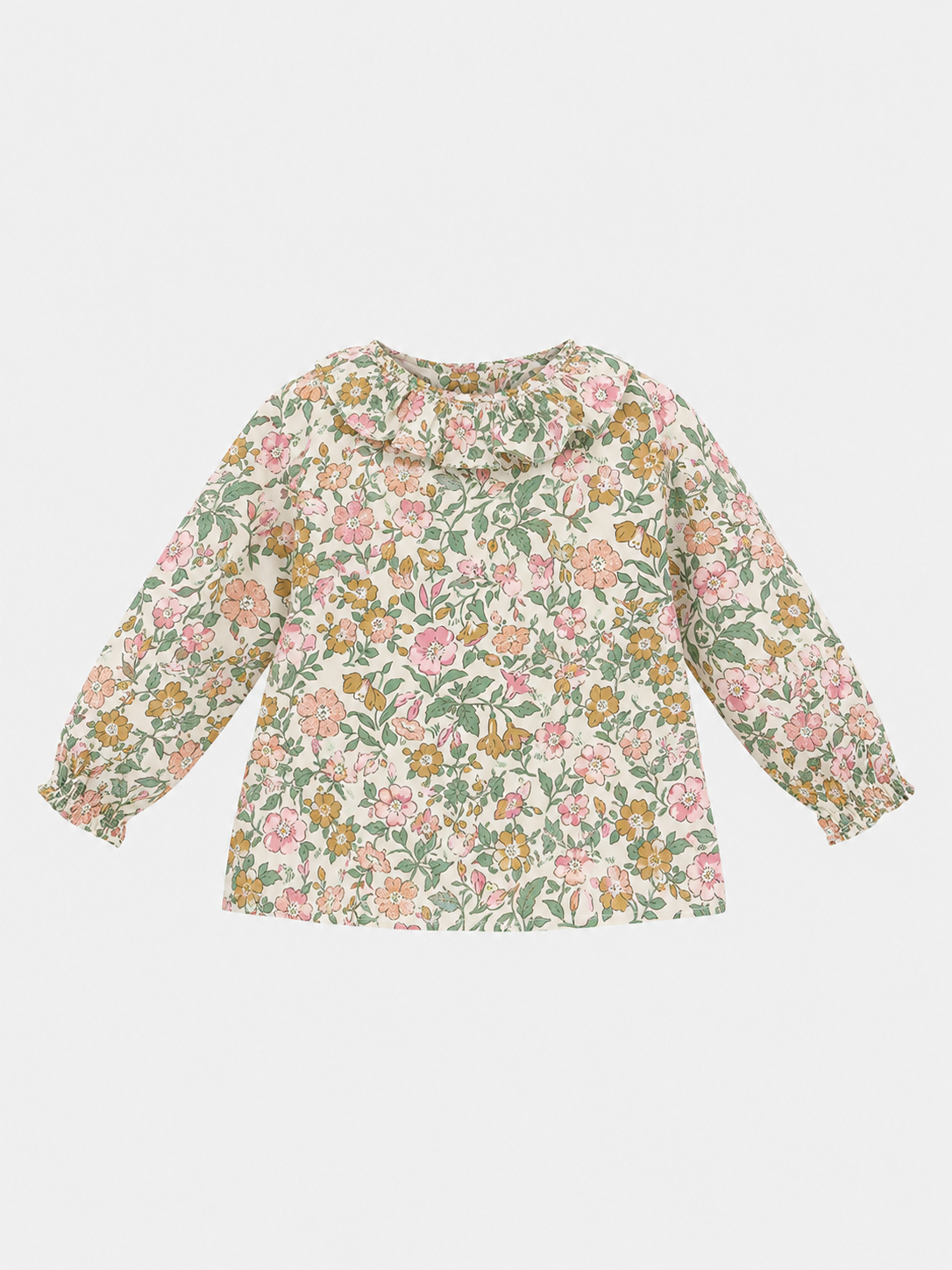 Blusa Neonata M/Lunga Colletto Liberty Metallic Rosa