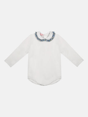 Body Neonata M/Lunga Colletto Liberty Libby Blue