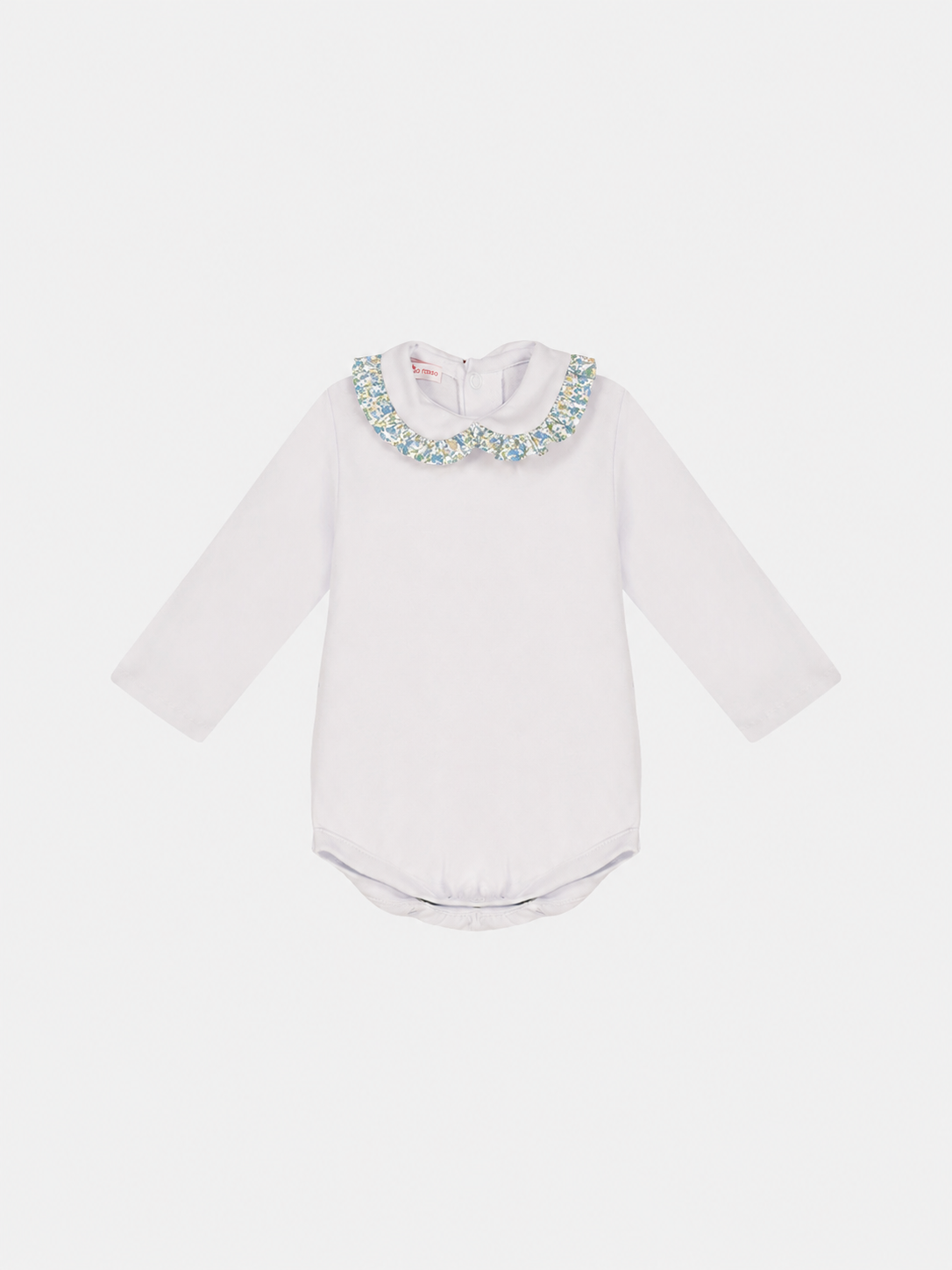 Body Neonata M/Lunga Colletto Liberty Metallic Celeste