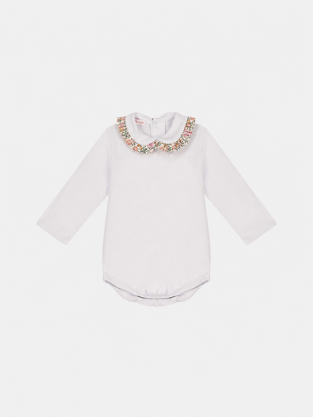 Body Neonata M/Lunga Colletto Liberty Metallic Rosa