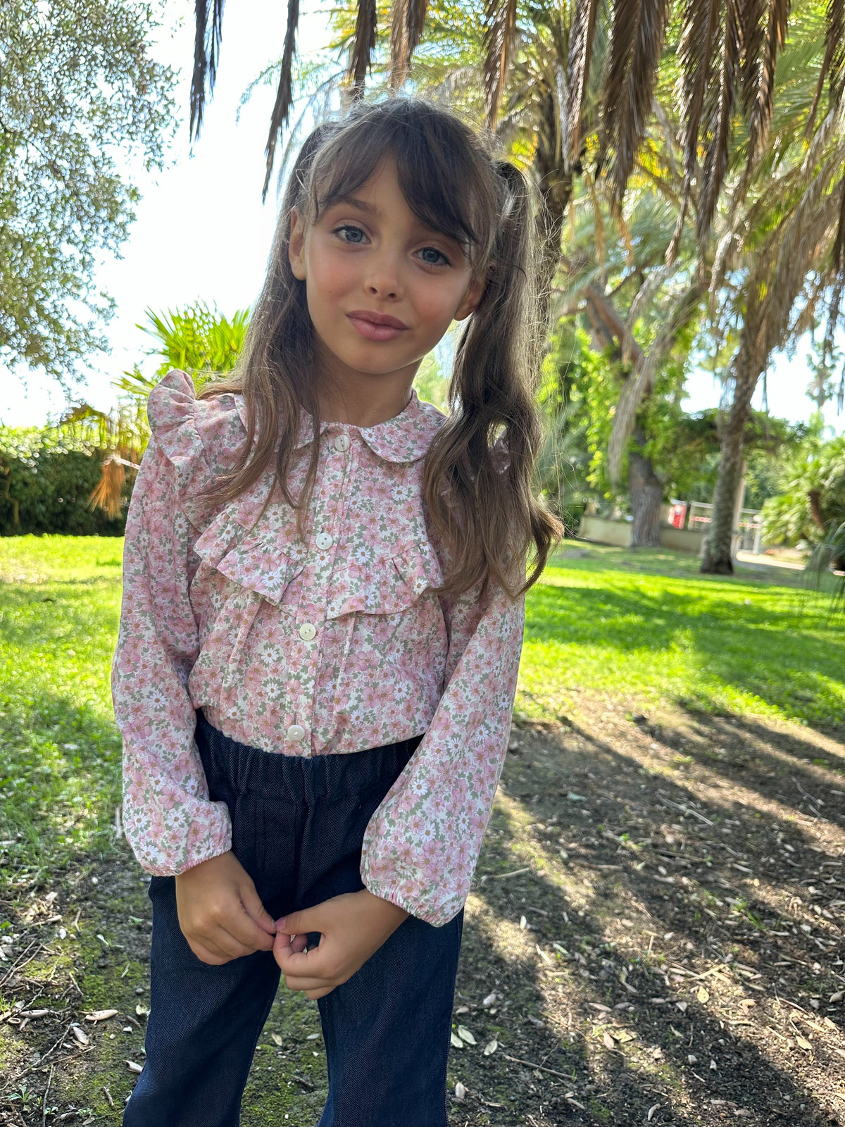 Camicia Aletta V Fiori Rosa