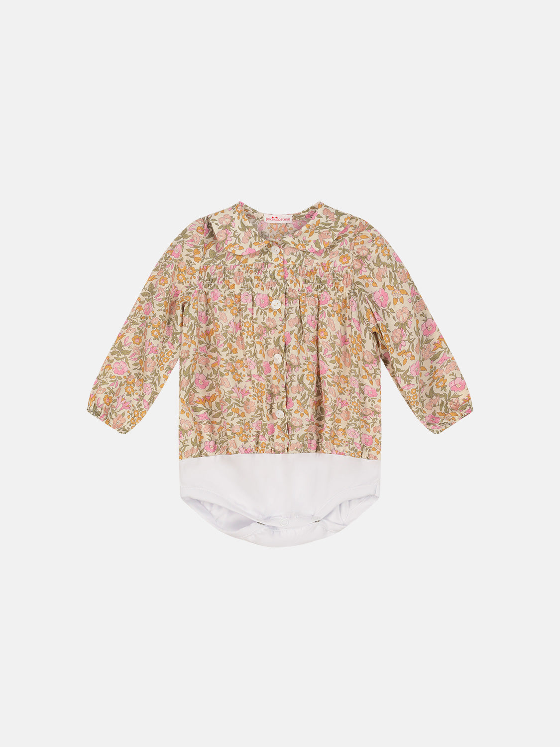 Camicia Con Body Neonata Liberty Metallic Rosa