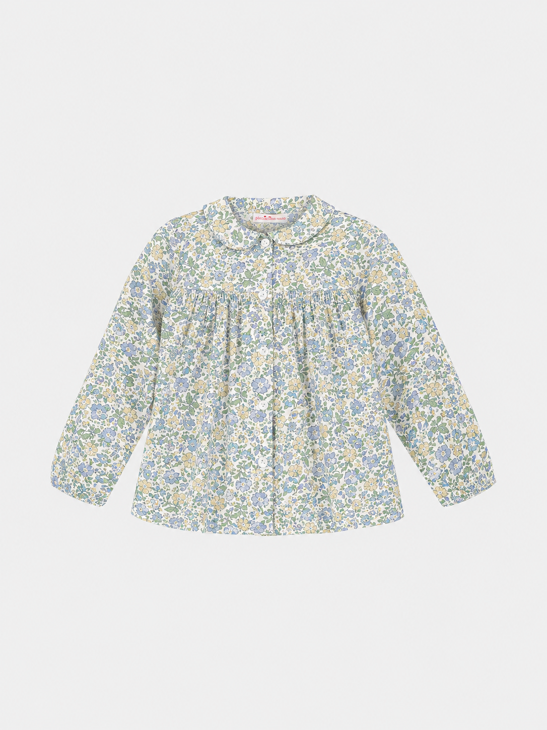 Camicia P.Smock M/Lunga Bambina Liberty Metallic Celeste
