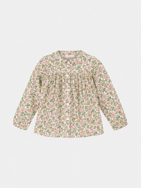Camicia P.Smock M/Lunga Bambina Liberty Metallic rosa